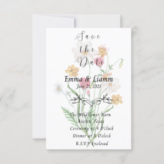 Wildblume Save the Date Einladung