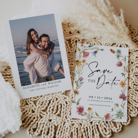 Wildblume Save the Date Einladung