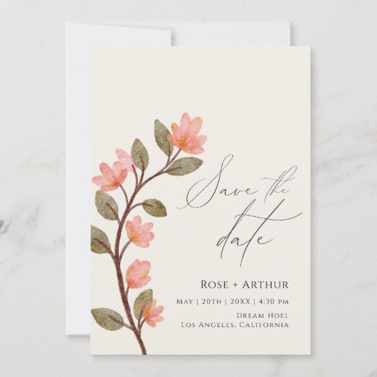 Wildblume Save the Date Einladung (Vorderseite)