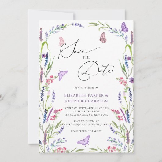 Wildblume Save the Date Einladung (Vorderseite)