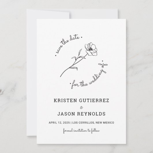 Wildblume Save the Date Einladung (Vorderseite)