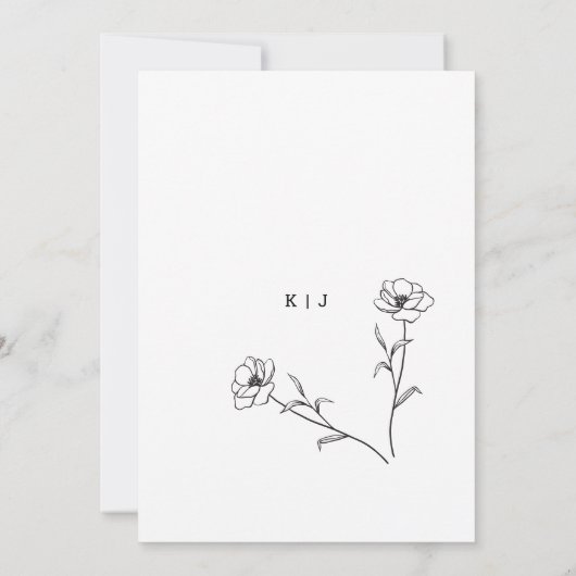 Wildblume Save the Date Einladung (Rückseite)