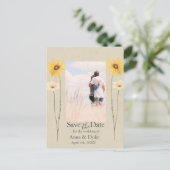Wildblume Save the Date Foto Postkarte (Stehend Vorderseite)