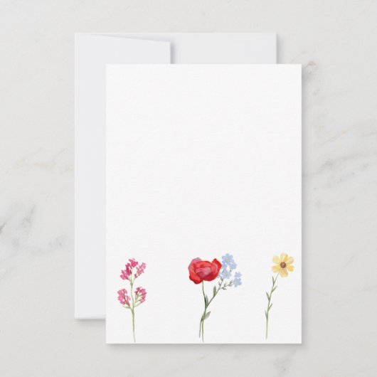 Wildblume Save the Date Karte (Rückseite)