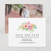 Wildblume Save the Date Karte mit Foto-Rückseite (Vorne/Hinten)