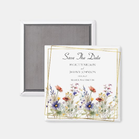 Wildblume Save the Date Magnet (Vorderseite/Rückseite)