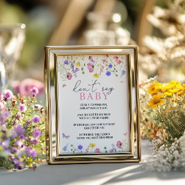 Wildblume Say Baby Game Sign Game Poster