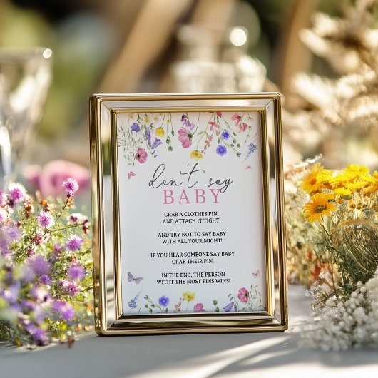 Wildblume Say Baby Game Sign Game Poster