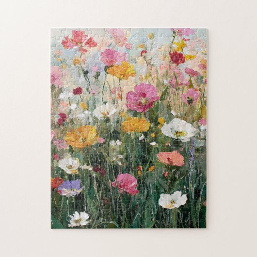 Wildblume Schattenfarbene Ölgemälde Puzzle (Vertikal)