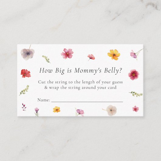 Wildblume schätzt, wie groß das Mommy Bly Game ist Begleitkarte (Vorderseite)