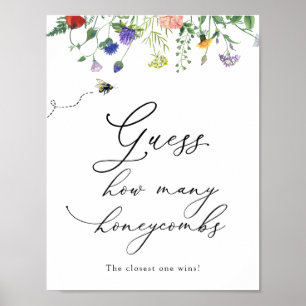 Wildblume schätzt wie viele Honeycombs Duschspiel Poster