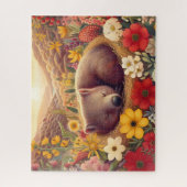 Wildblume Schlafender Wombat Puzzle (Vertikal)