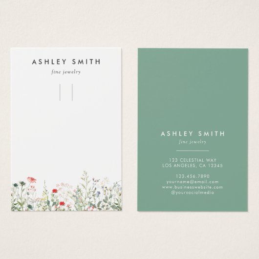 Wildblume-Schlüsselanhänger-Anzeigekarte (Vorne & Hinten)