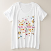Wildblume Schmetterling Baby in blühender Mama zu  Große Größe T-Shirt (Design vorne)