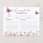 Wildblume Schmetterling Brautparty Rezeptionskarte (Vorderseite)