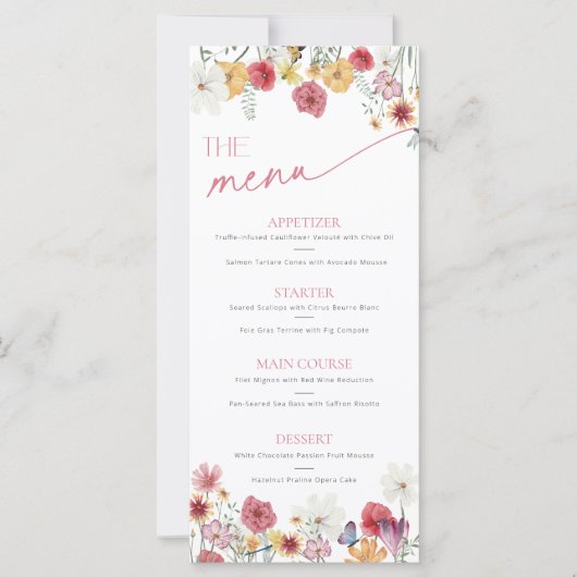 Wildblume Schmetterlinge Liebe im Blumenmenü (Vorderseite)