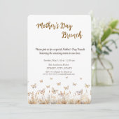 Wildblume Schmetterlinge Muttertag Brunch Einladung (Stehend Vorderseite)
