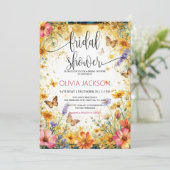 Wildblume Schmetterlinge Sommerdusche Btidal Einladung (Stehend Vorderseite)