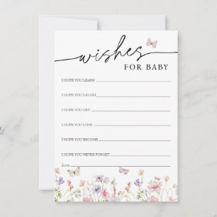 Wildblume Schmetterlinge Wünsche für Babykarte Einladung