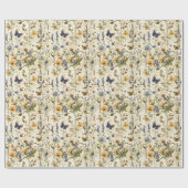 Wildblume & Schmetterlingsdekoupage: Vintage Kunst Geschenkpapier (Flach)