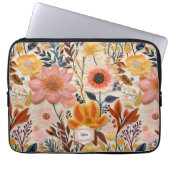 Wildblume Schönes Orange und rosa Monogramm Laptopschutzhülle (Vorderseite)