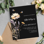 Wildblume schwarz-gelb lila Geburtstagseinladung