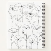 Wildblume Schwarz-Weiß-Minimal Blumenrezeptur Notizblock (Rückseite)
