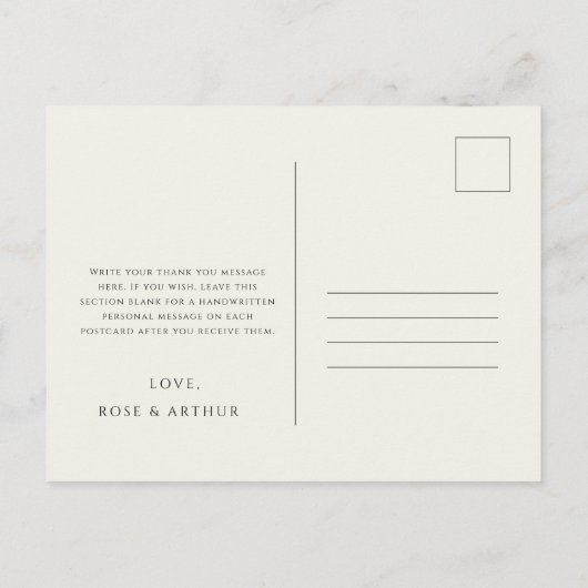 Wildblume Script Wedding Vielen Dank Postcard Postkarte (Rückseite)