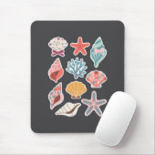 Wildblume Seashell Clam Summer Vibes Floral Beach Mousepad (Mit Mouse)