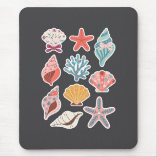 Wildblume Seashell Clam Summer Vibes Floral Beach Mousepad