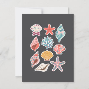 Wildblume Seashell Clam Summer Vibes Floral Beach Postkarte