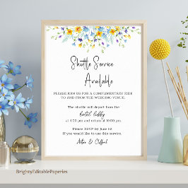 Wildblume Shuttle-Service-Vorlage Poster