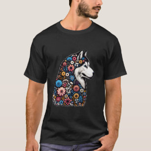 Wildblume Siberian Husky Dog Puppy Lover Girl Flo T-Shirt