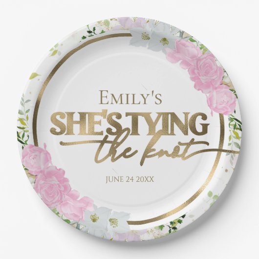 Wildblume Sie bindet das Brautparty am Knoten Pappteller (Vorderseite)