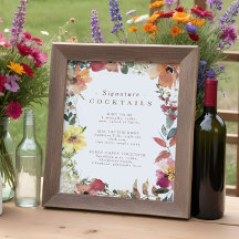 Wildblume Signature Cocktail Menü Poster