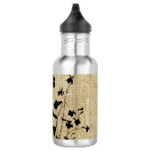 Wildblume Silhouette Burlap Trinkflasche (Rechts)