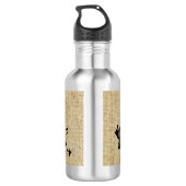 Wildblume Silhouette Burlap Trinkflasche (Rückseite)