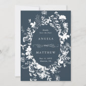 Wildblume Silhouette Hochzeitliches Foto Save The Date (Vorderseite)