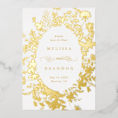 Wildblume Silhouette Hochzeitssache Foto speichern Folieneinladung (Vorderseite)