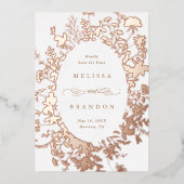 Wildblume Silhouette Hochzeitssache Foto speichern Folieneinladung (Vorderseite)