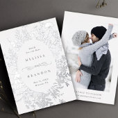 Wildblume Silhouette Hochzeitssache Foto speichern Folieneinladung