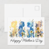 Wildblume Silhouette Muttertag Postkarte (Vorne/Hinten)