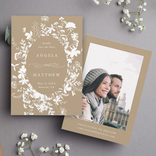 Wildblume Silhouette Wedding Tan Foto Save The Date