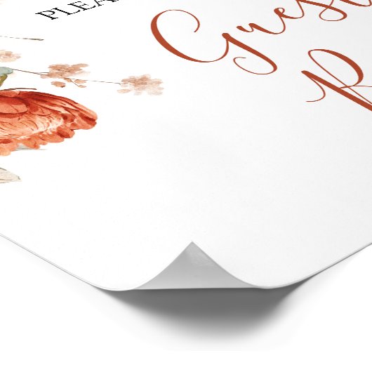 Wildblume sinkt in Liebe Baby Showbook Poster (Ecke)