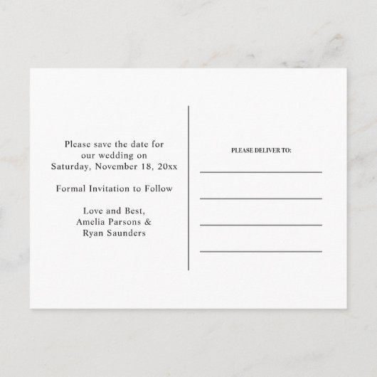 Wildblume Sketch Burnt Orange Save the Date Ankündigungspostkarte (Rückseite)