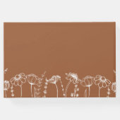 Wildblume Sketch Burnt Orange Wedding Gästebuch (Rückseite)