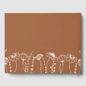 Wildblume Sketch Burnt Orange Wedding Gästebuch (Rückseite)