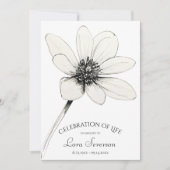 Wildblume Sketch Feier des Lebens Einladung (Vorderseite)