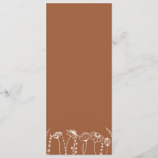 Wildblume Sketch Florenz Menükarte (Rückseite)