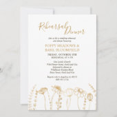 Wildblume Sketch Hochzeitsessen Probe Einladung (Vorderseite)